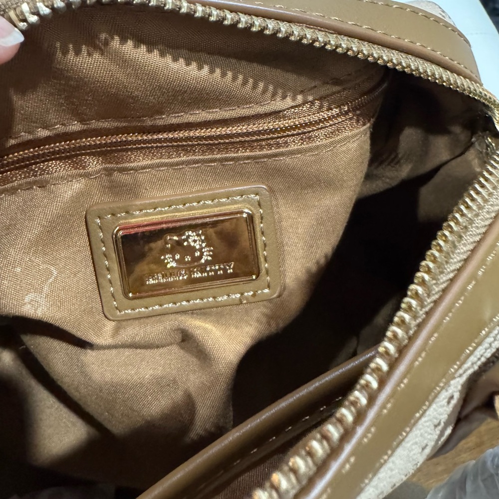 Hello Kitty Brown and Cream Designer Monogram Crossbody Handbag - Picture 7 of 13